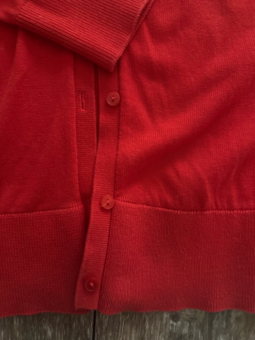 LOFT Bright Red Lightweight V-Neck Cardigan, Size Large - Picture 3 of 6